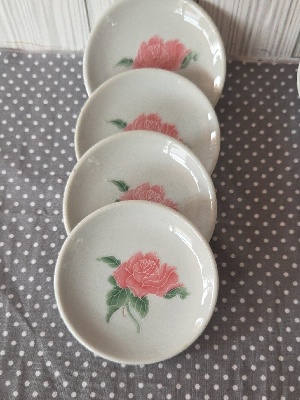 Porcelain Mini Tea Set with Pink Rose Pattern - Picture 4 of 16